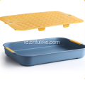 Piring Buah Modern Double Deck Drain Tray